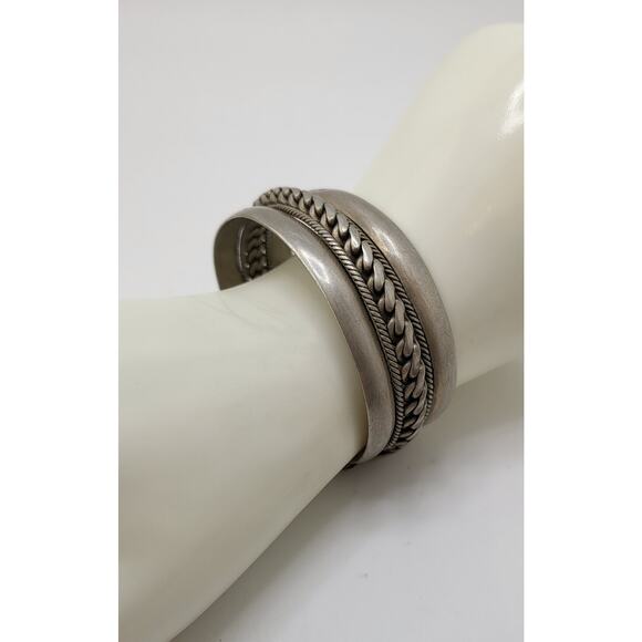 Vintage Swedish Sterling Cuff 1969 Stockholm 61.8g Modernist